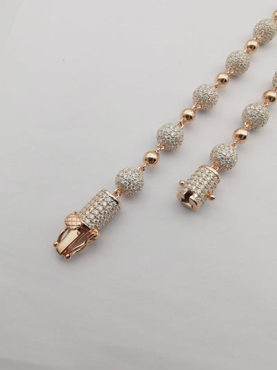 Moissanite Ball Chain - 925 Silver