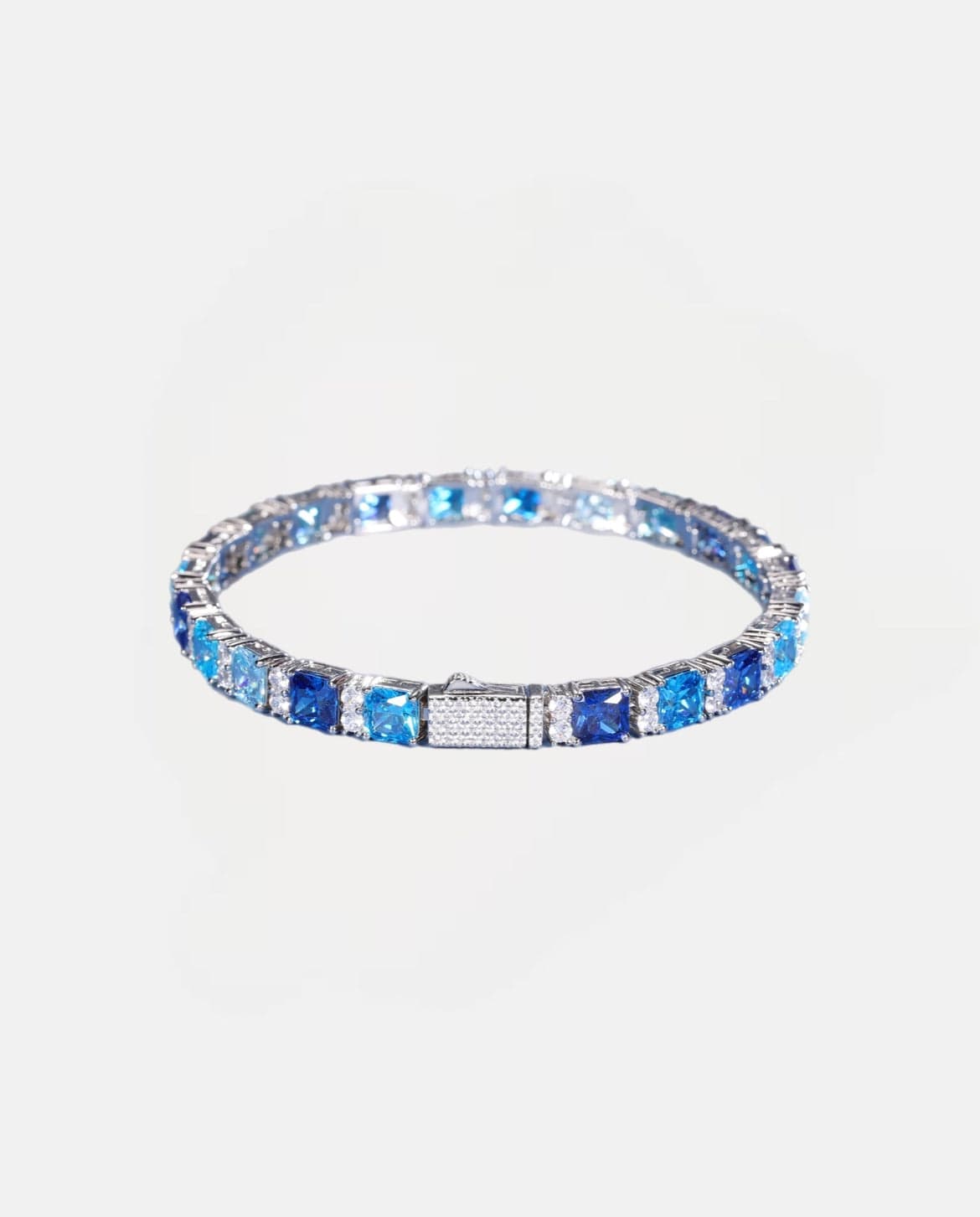 Moissanite Blue Ocean Bracelet - 925 Silver