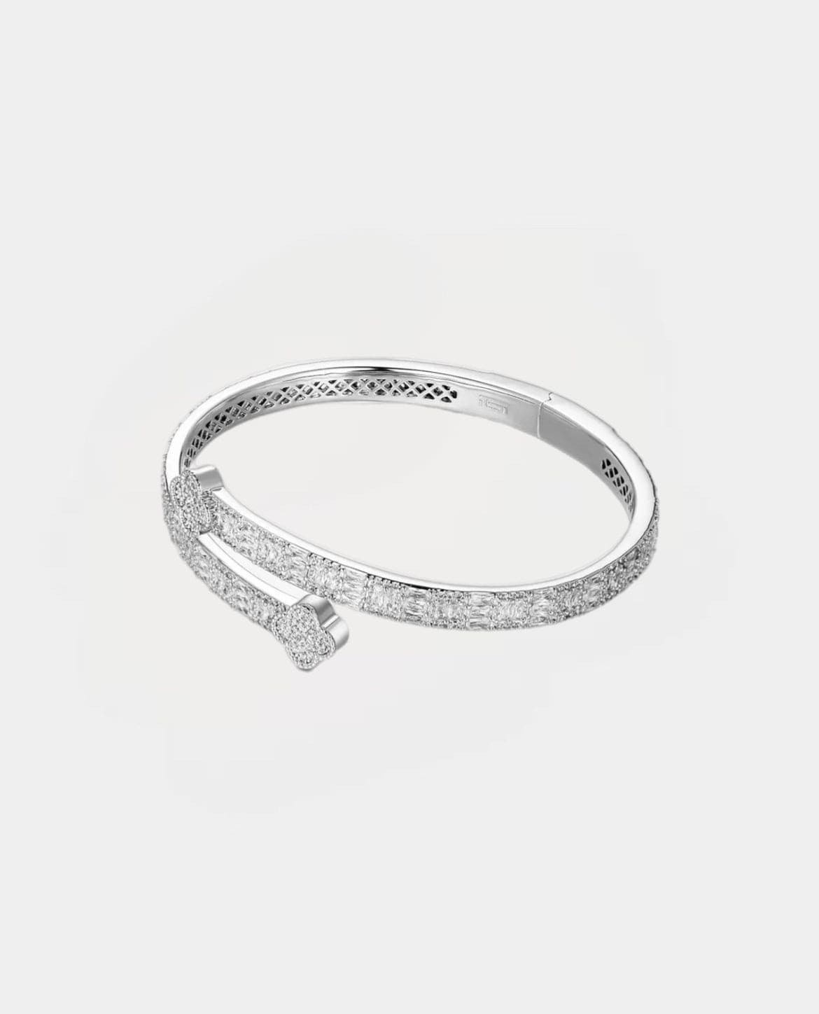 Moissanite Clover Bangle Bracelet - 925 Silver