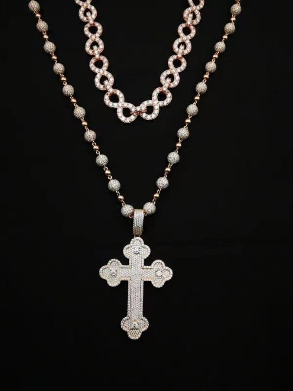 Moissanite Cross Pendant - 925 Silver