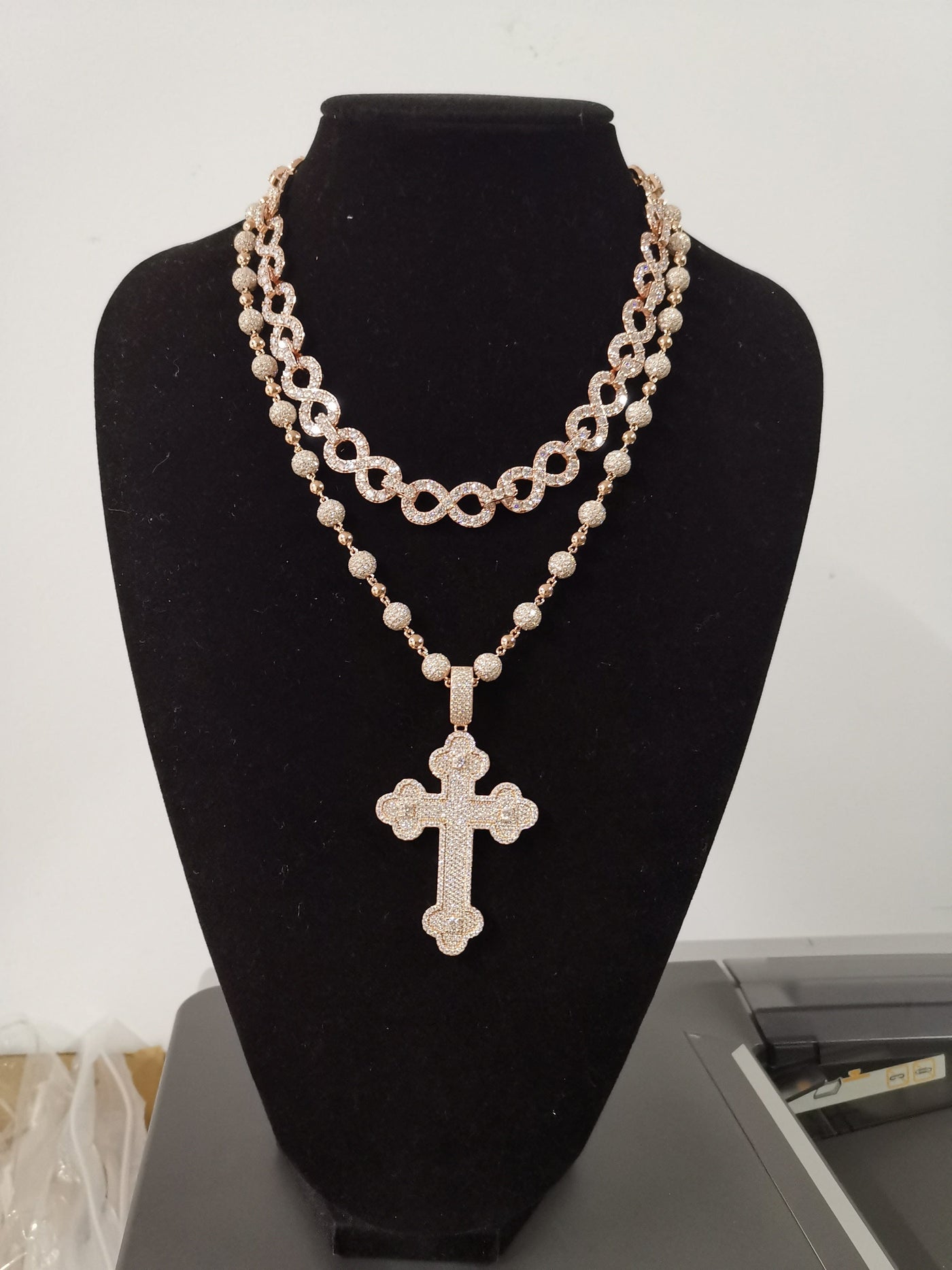 Moissanite Cross Pendant - 925 Silver