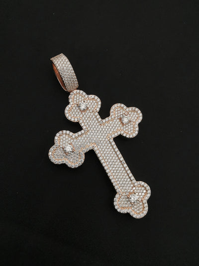 Moissanite Cross Pendant - 925 Silver