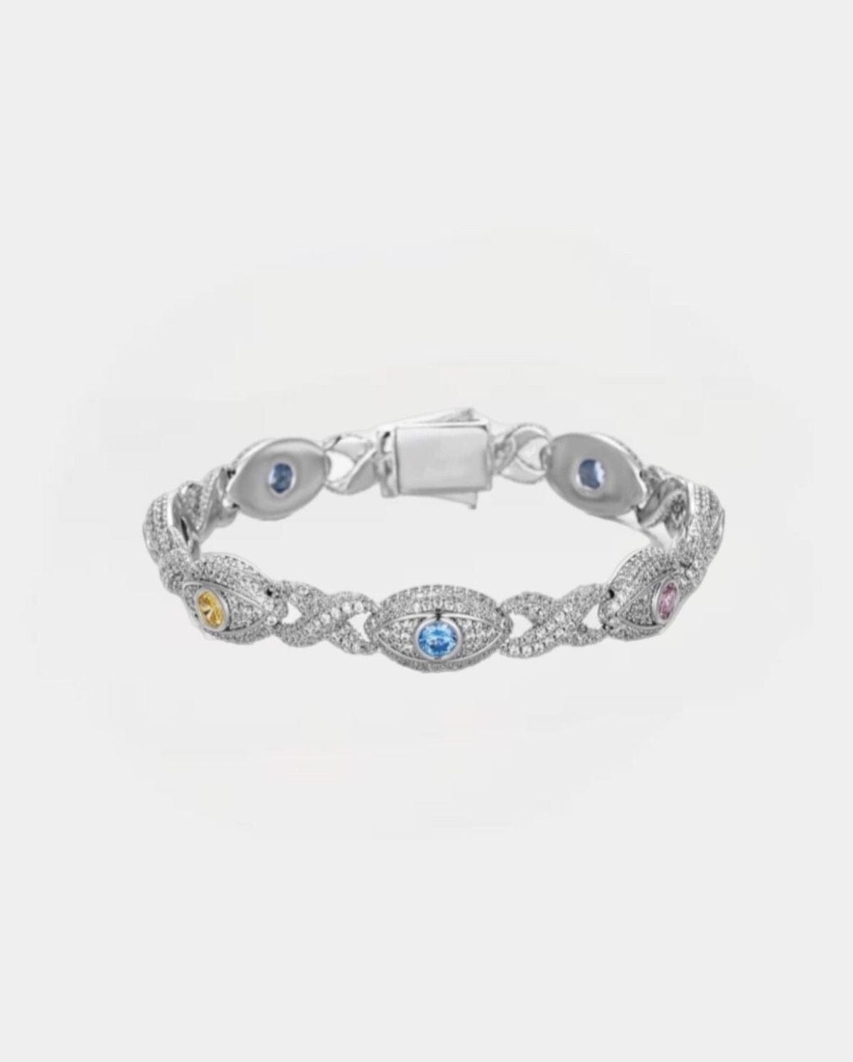 Moissanite Evil Eye Eternity Bracelet - 925 Silver