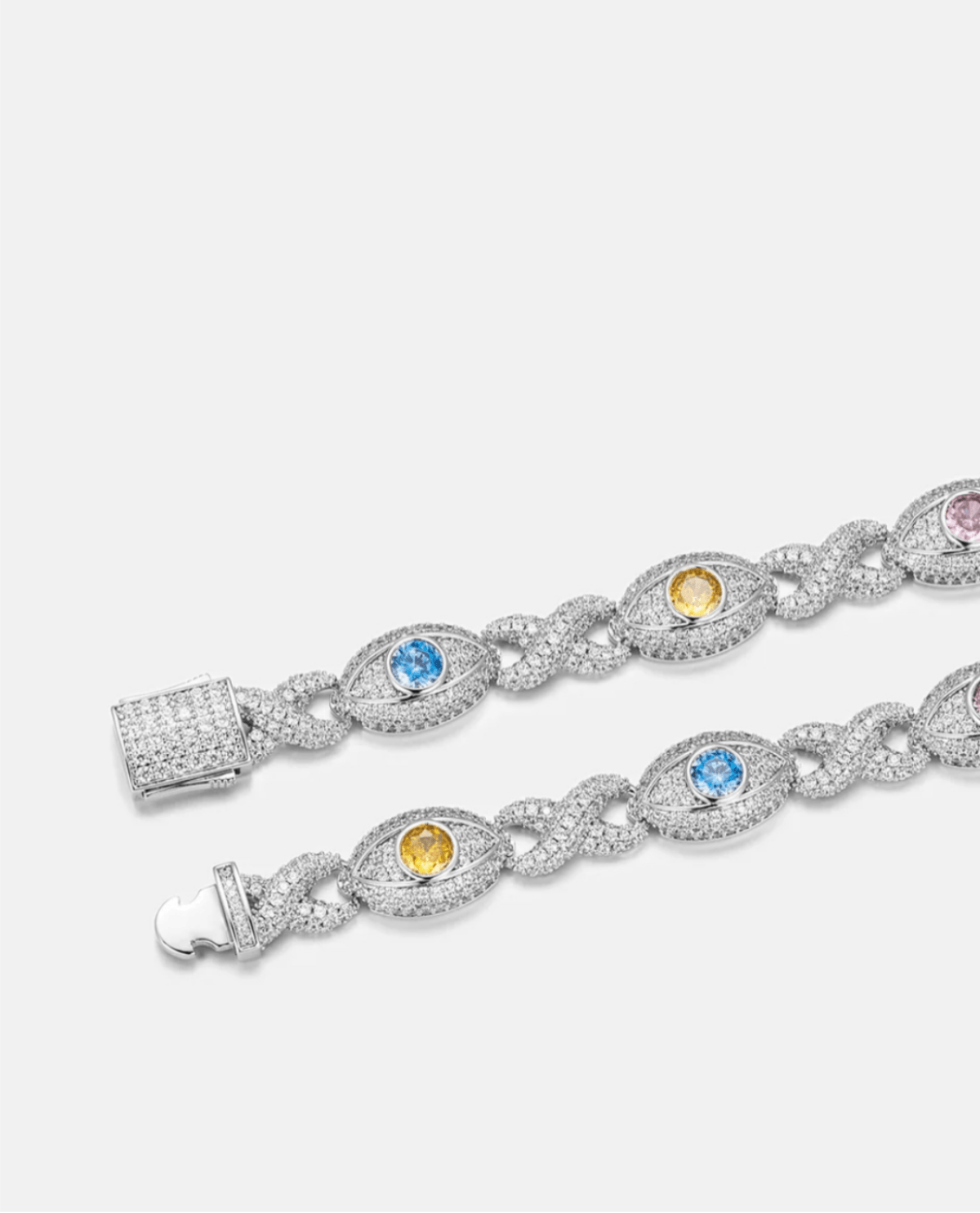 Moissanite Evil Eye Eternity Bracelet - 925 Silver