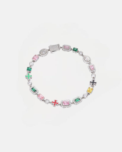 Moissanite Multi Gemstone Bracelet - 925 Silver