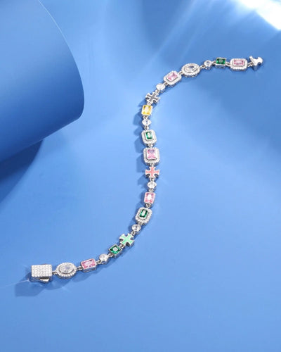 Moissanite Multi Gemstone Bracelet - 925 Silver