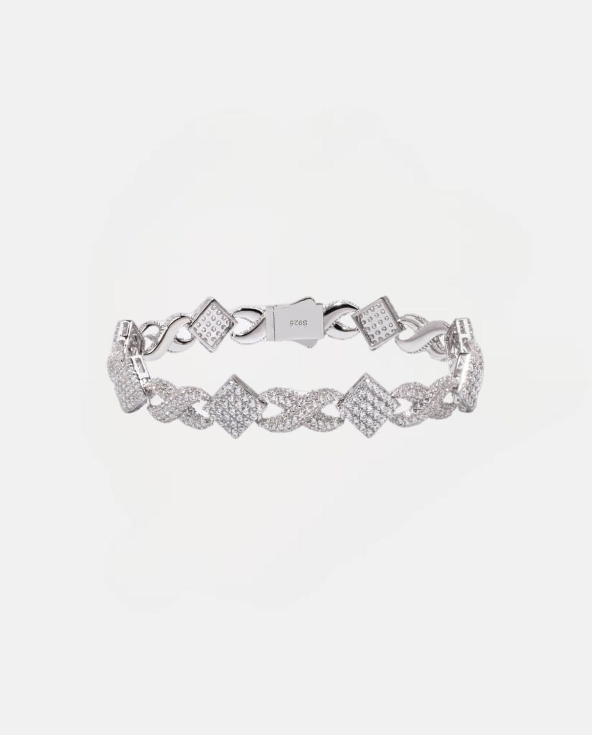 Moissanite Square & Infinity Bracelet - 925 Silver