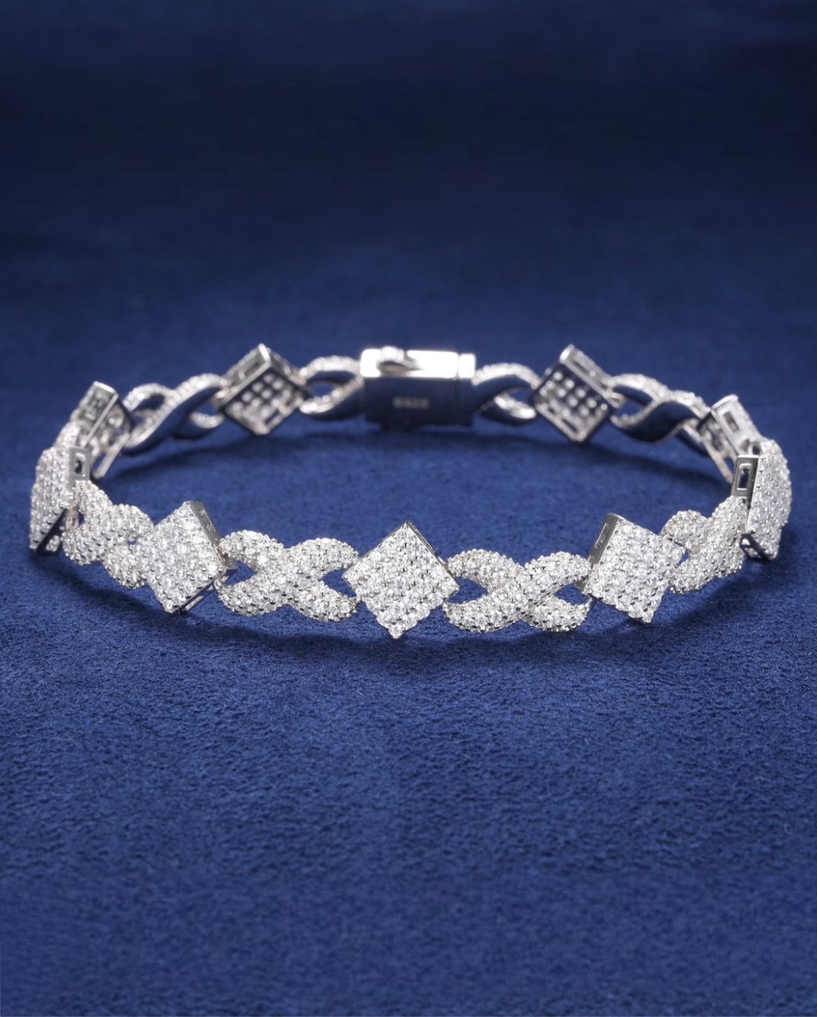 Moissanite Square & Infinity Bracelet - 925 Silver