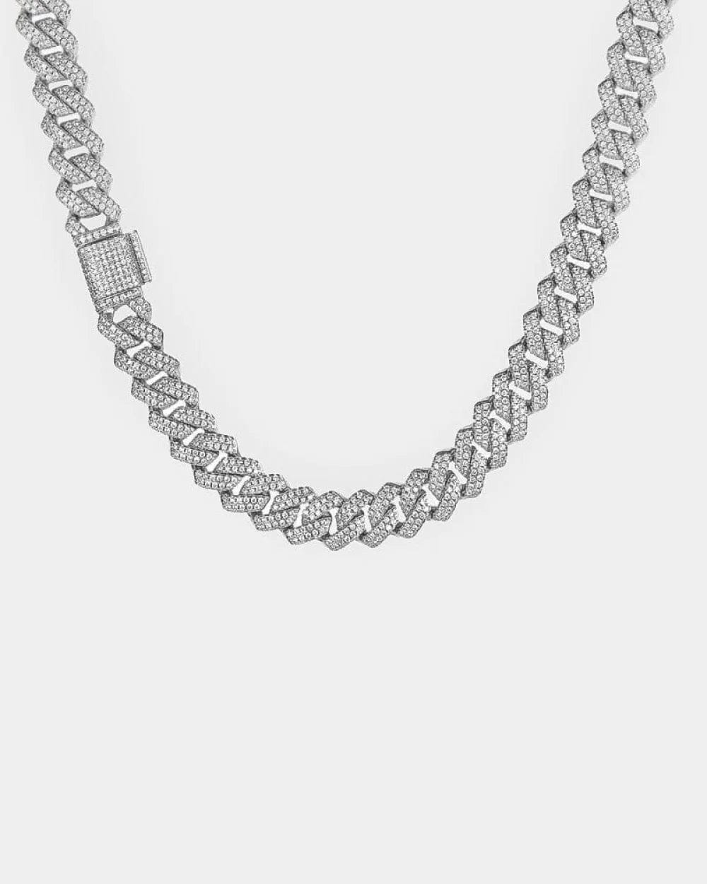 Moissanite Straight Edge Cuban Link Chain - 925 Silver