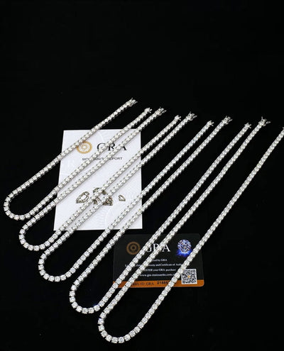 Moissanite Tennis Chain - 925 Silver