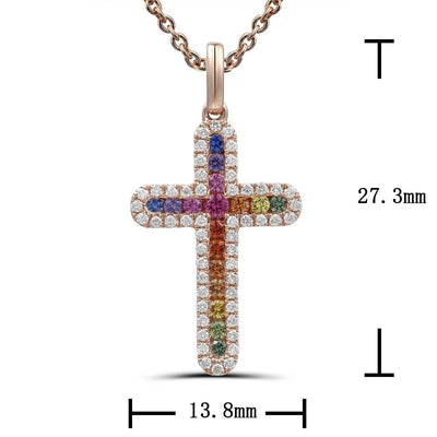 Rainbow Aurora Cross Pendant
