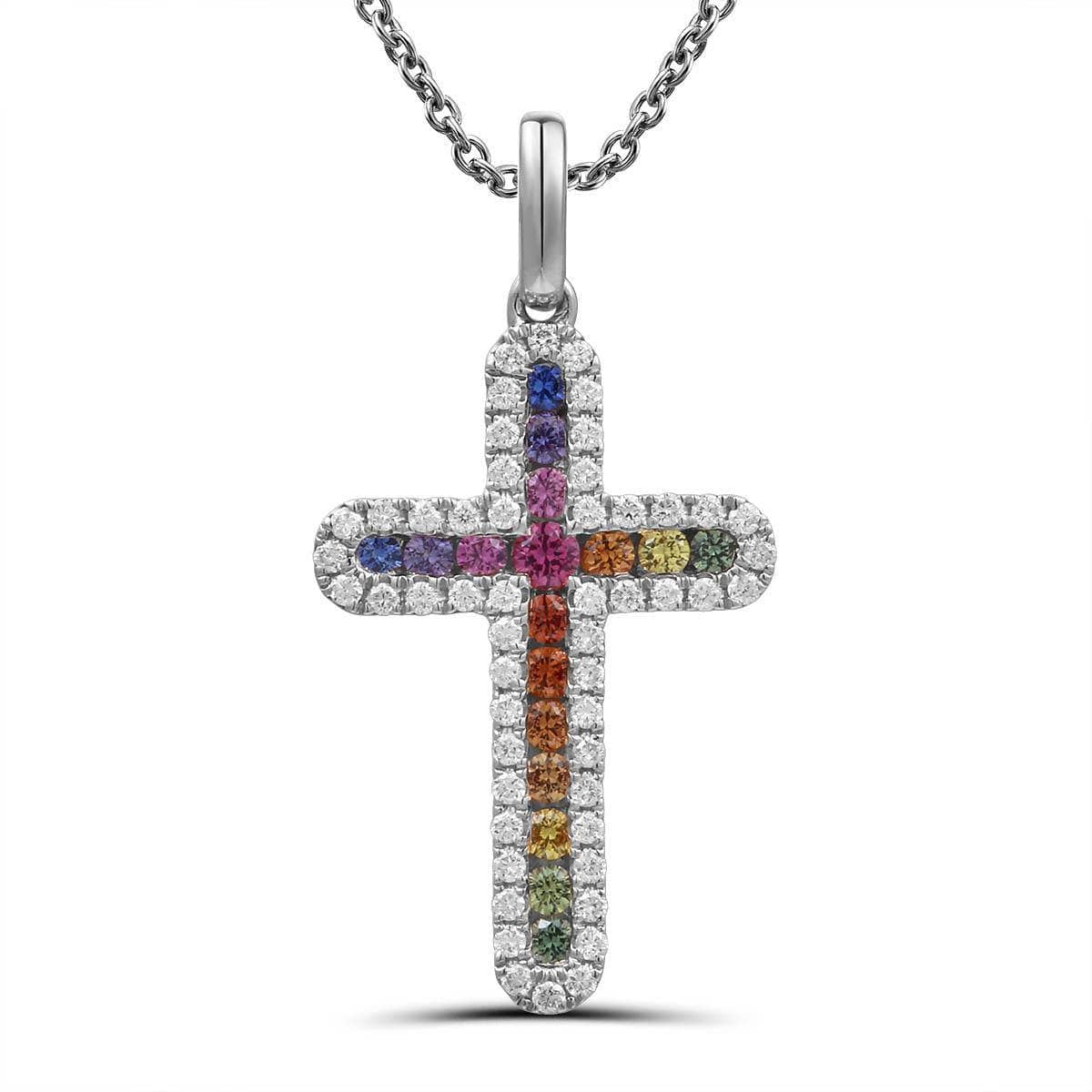 Rainbow Aurora Cross Pendant