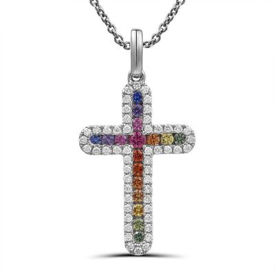 Rainbow Aurora Cross Pendant
