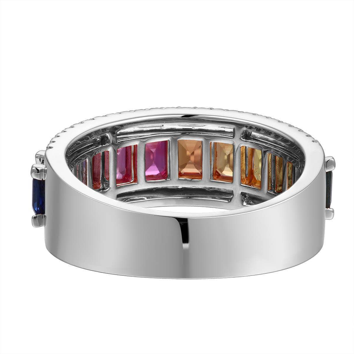 Rainbow Baguette Cascade Ring