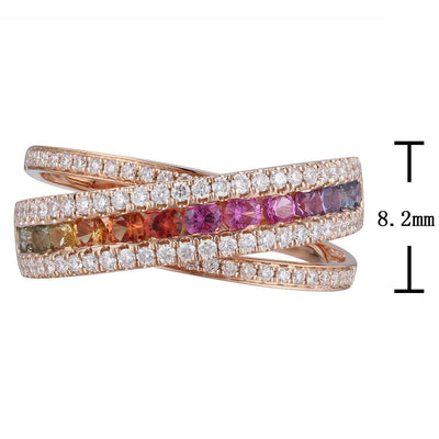 Rainbow Crossover Ring