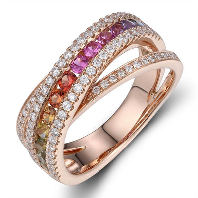 Rainbow Crossover Ring