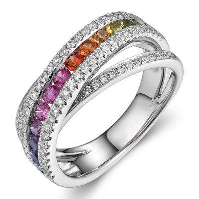 Rainbow Crossover Ring