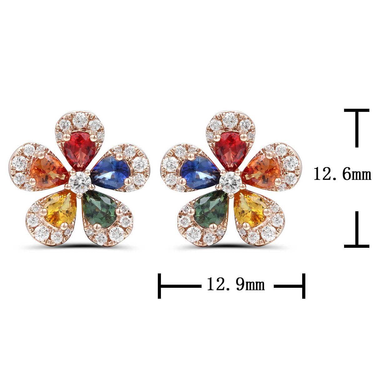 Rainbow Flower Earrings