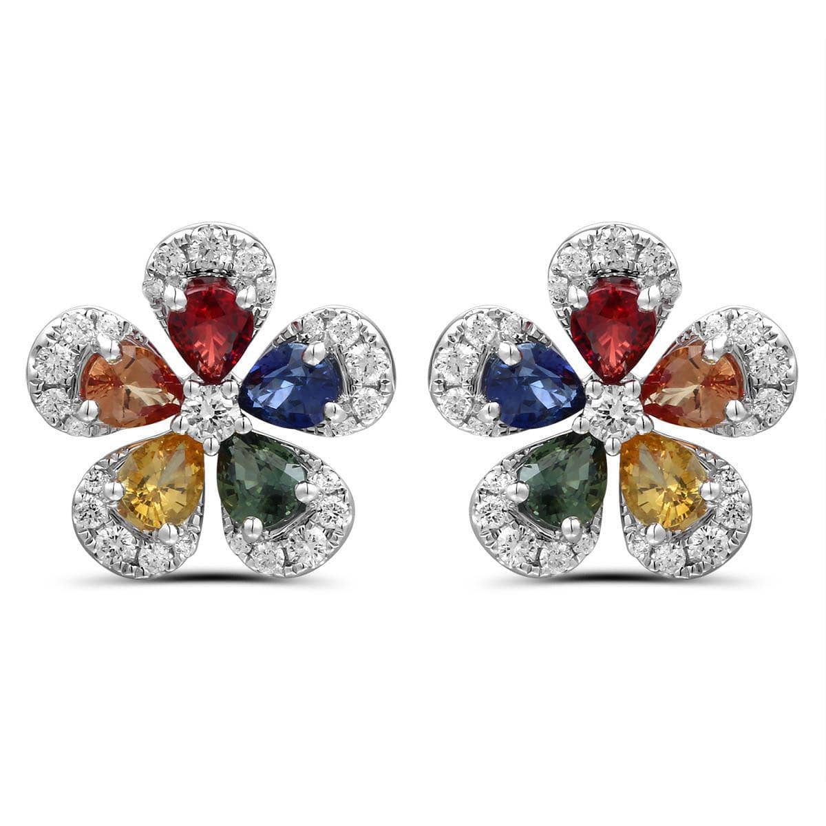 Rainbow Flower Earrings