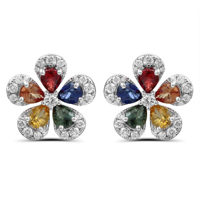 Rainbow Flower Earrings