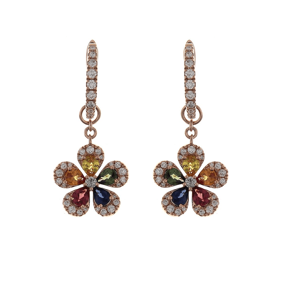 Rainbow Flower Hanging Earrings