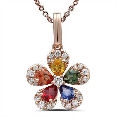 Rainbow Flower Pendant