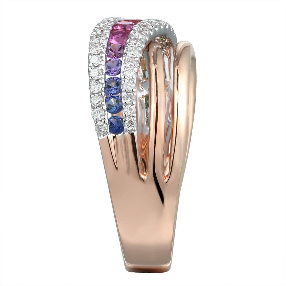 Rainbow Plain Crossover Ring