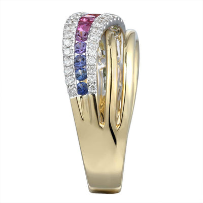 Rainbow Plain Crossover Ring