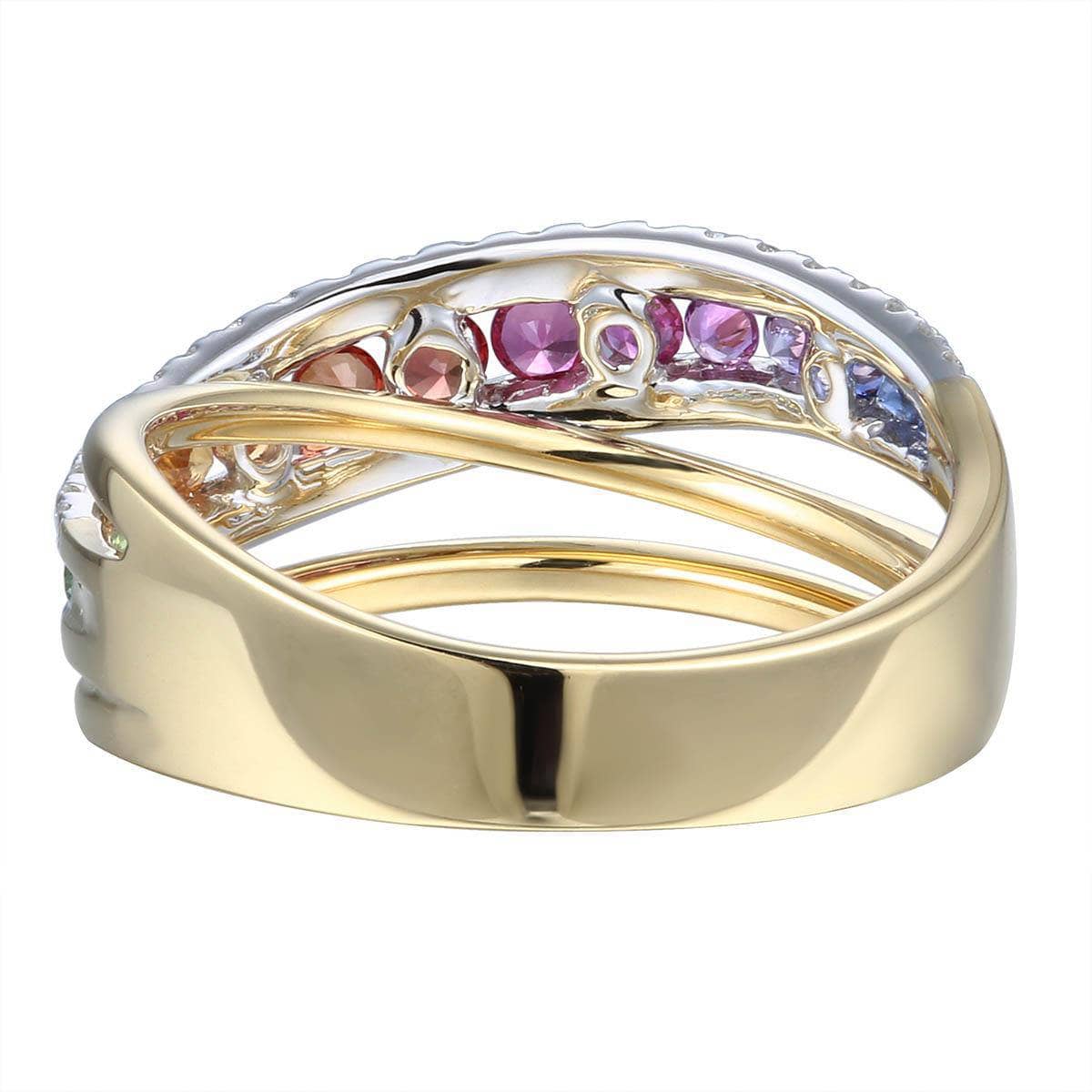Rainbow Plain Crossover Ring