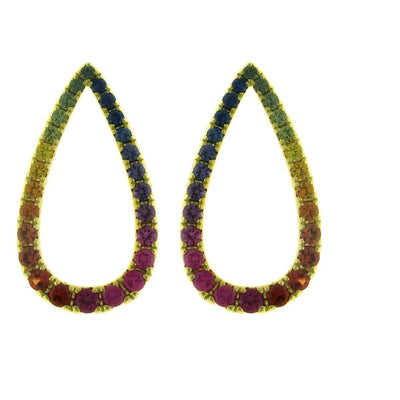 Raindrop Shaped Rainbow Earrings