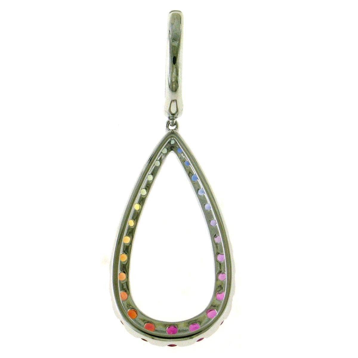 Raindrop Shaped Rainbow Hanging Earrings