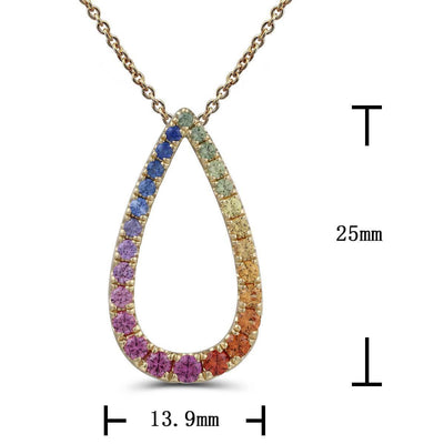 Raindrop Shaped Rainbow Pendant
