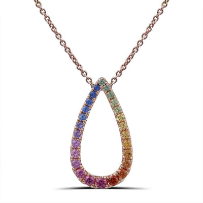 Raindrop Shaped Rainbow Pendant