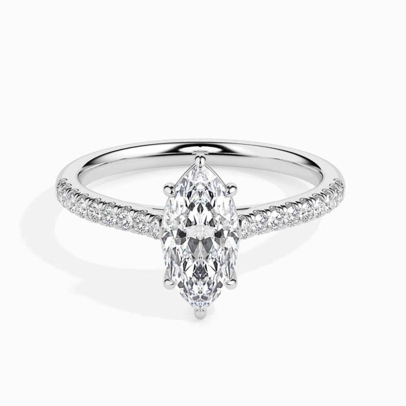 SOLITAIRE MARQUISE DIAMOND PAVE RING LG