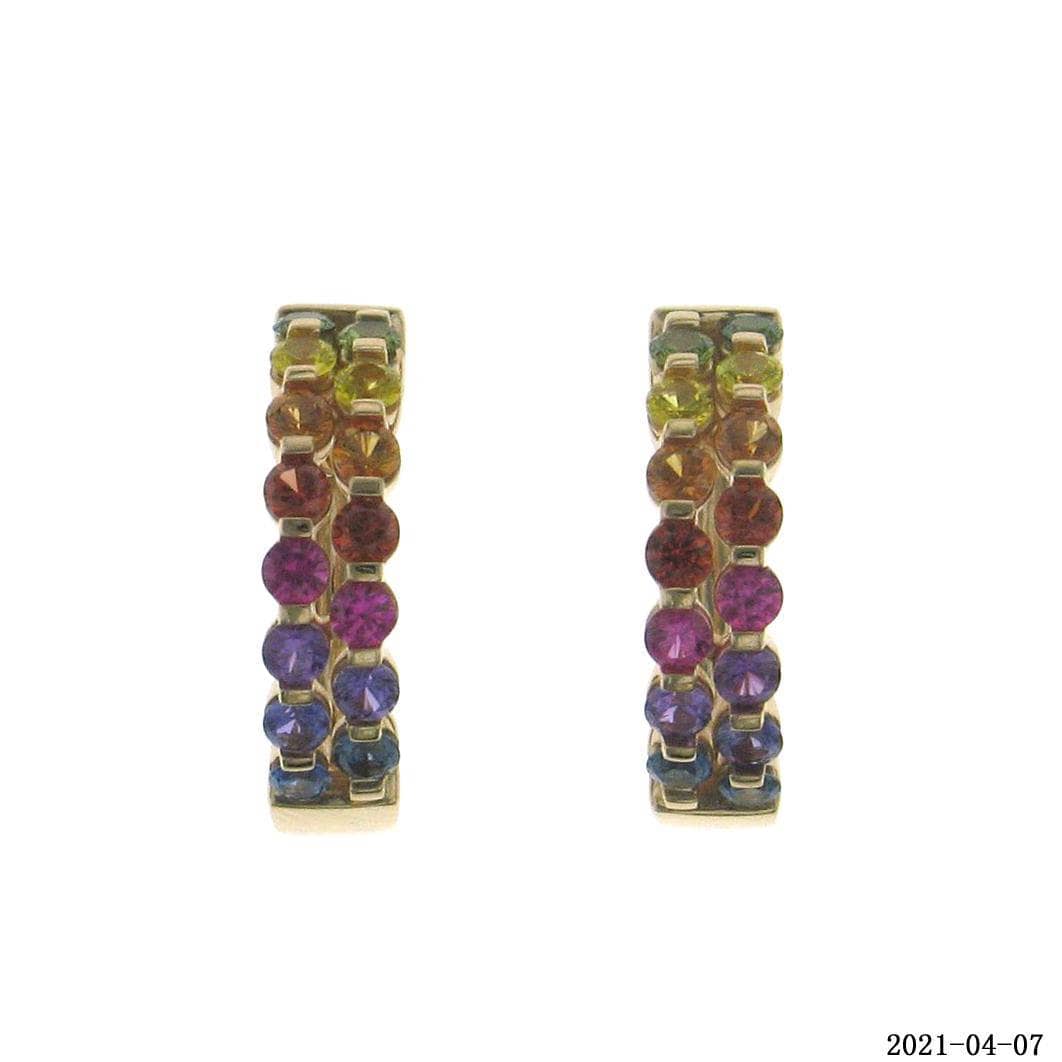 Special Alternating Rainbow Hoop Earrings