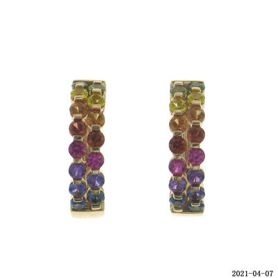 Special Alternating Rainbow Hoop Earrings