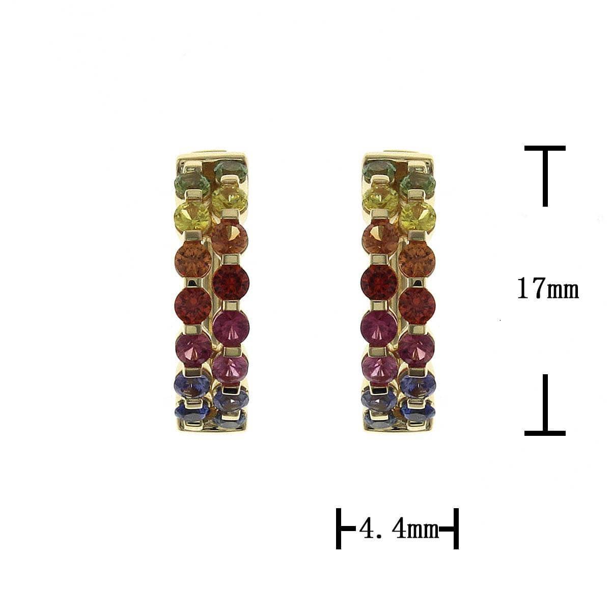 Special Alternating Rainbow Hoop Earrings
