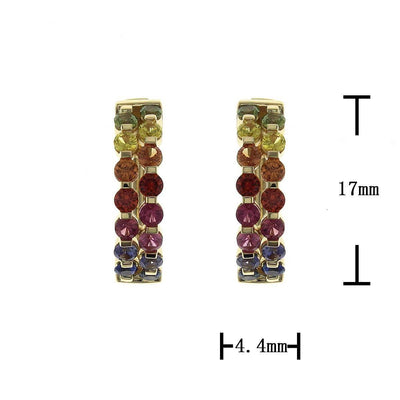 Special Alternating Rainbow Hoop Earrings