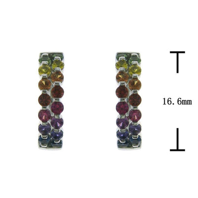 Special Alternating Rainbow Hoop Earrings