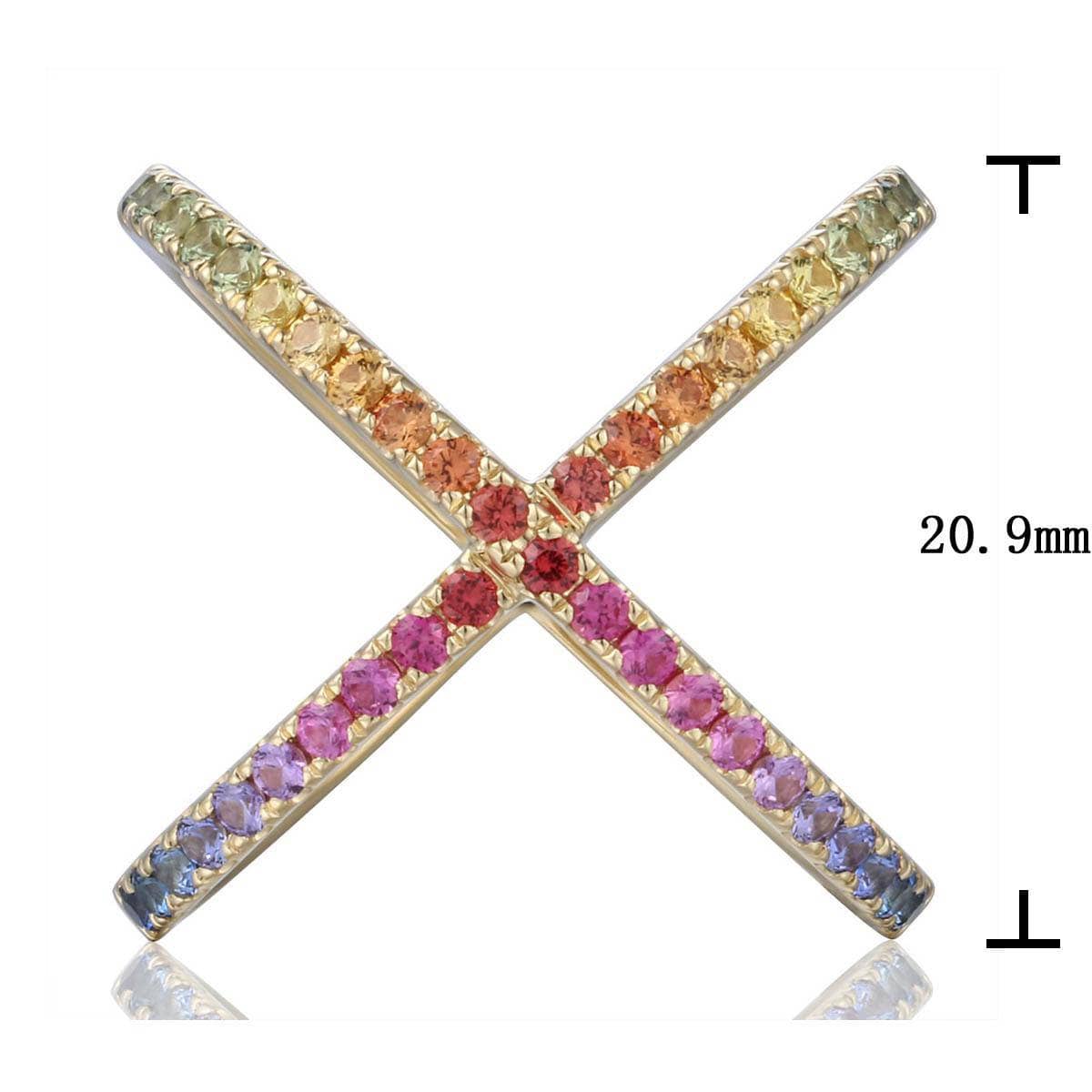 Stellar Cross Rainbow Ring