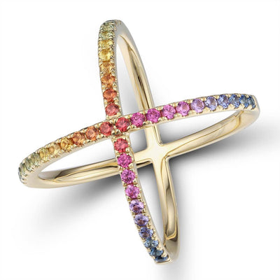 Stellar Cross Rainbow Ring