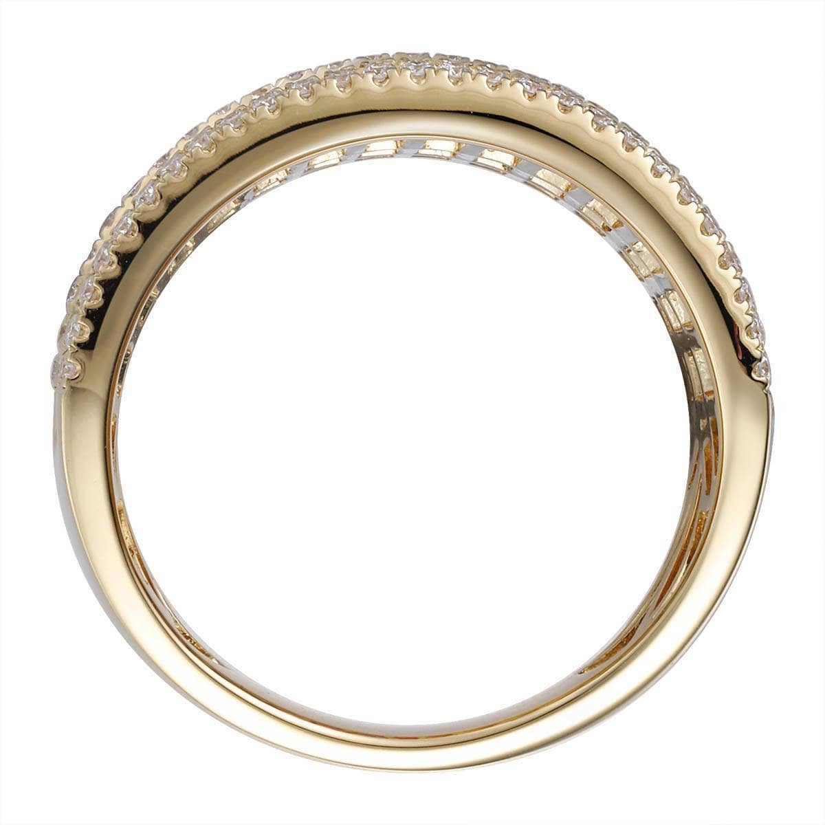 Three Row Baguette Rainbow Ring