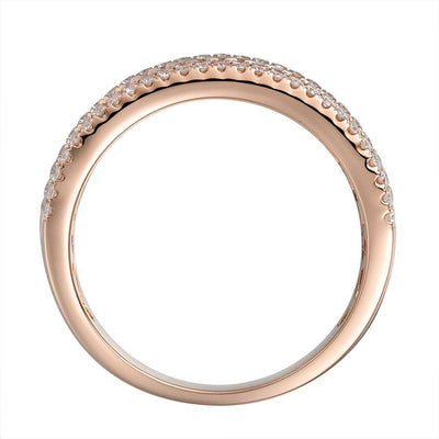 Two Row Baguette Rainbow Ring
