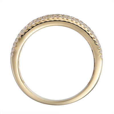 Two Row Baguette Rainbow Ring