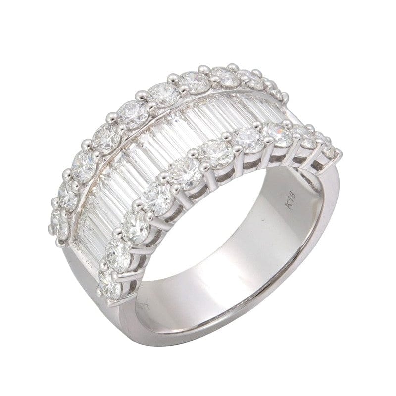 ALLIANCE RING WITH BAGUETTE AND ROUND DIAMONDS