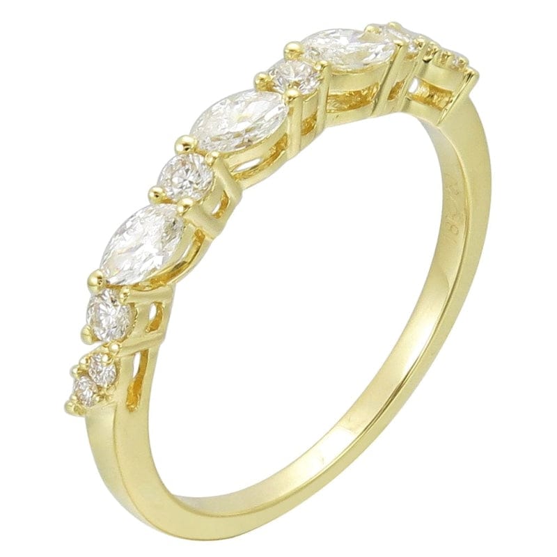 ALLIANCE WITH ONE LINE MARQUISE AND ROUND DIAMONDS