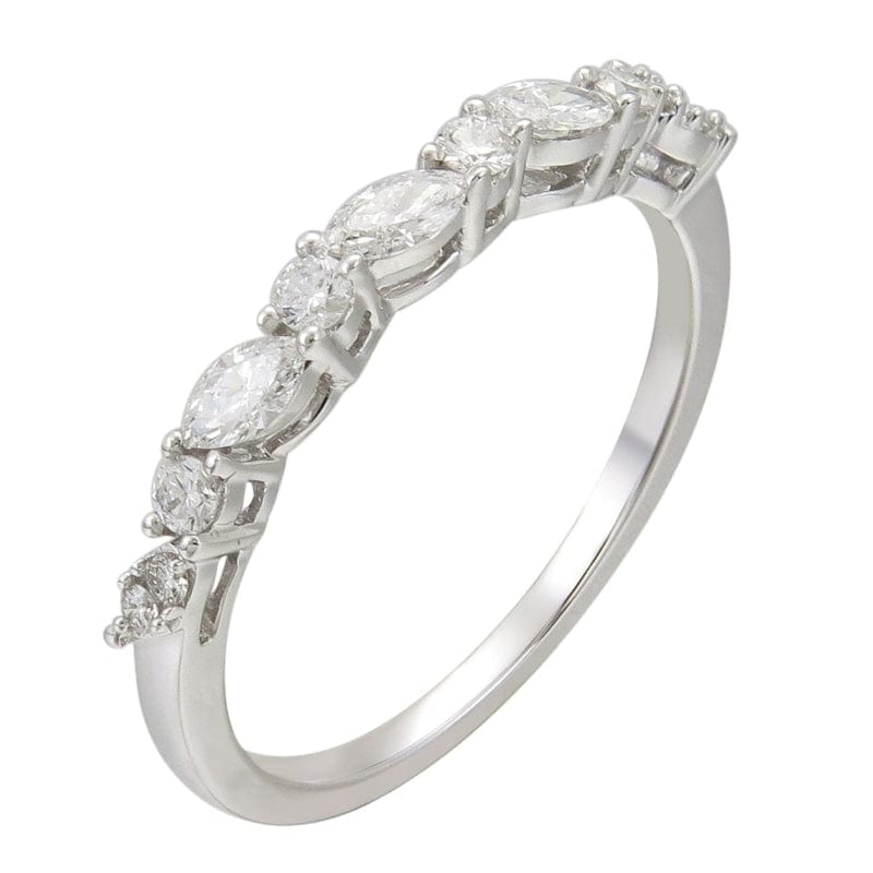 ALLIANCE WITH ONE LINE MARQUISE AND ROUND DIAMONDS