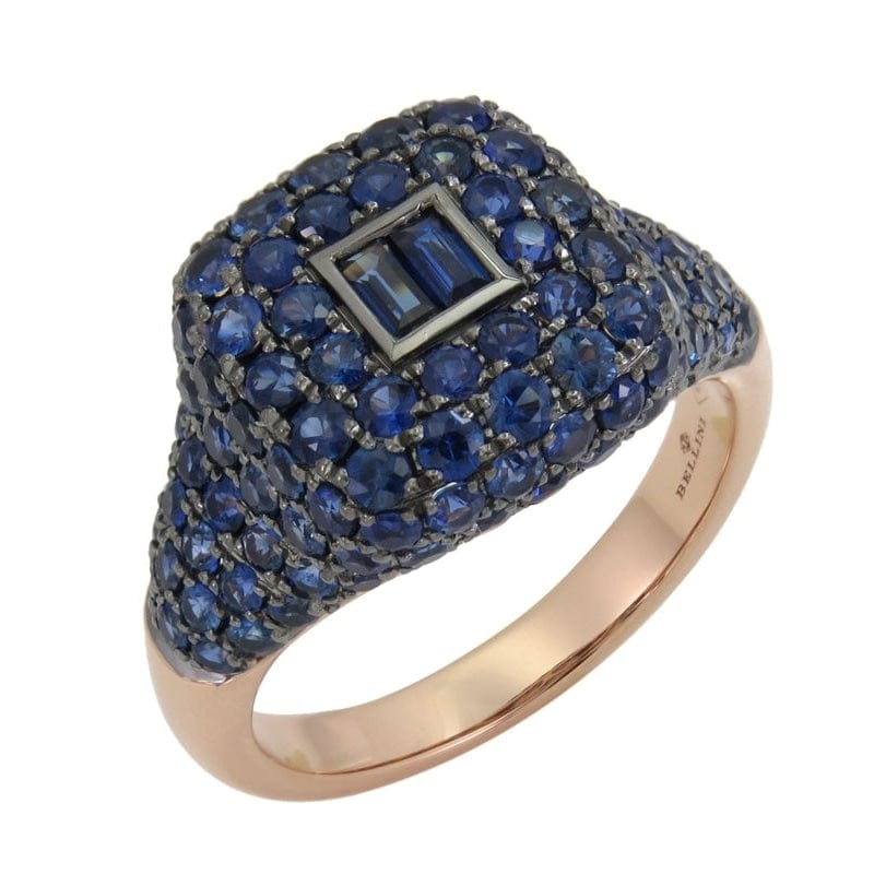 BOMBE RING WITH BLUE SAPPHIRES