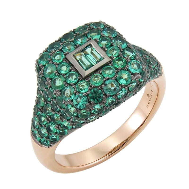 BOMBE RING WITH EMERALD