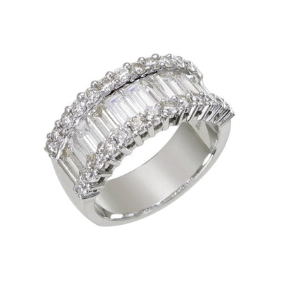 ETERNITY RING WITH BAGUETTE AND ROUND DIAMONDS - MEDIUM